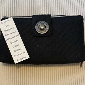 Black Quilted Cash System Wallet